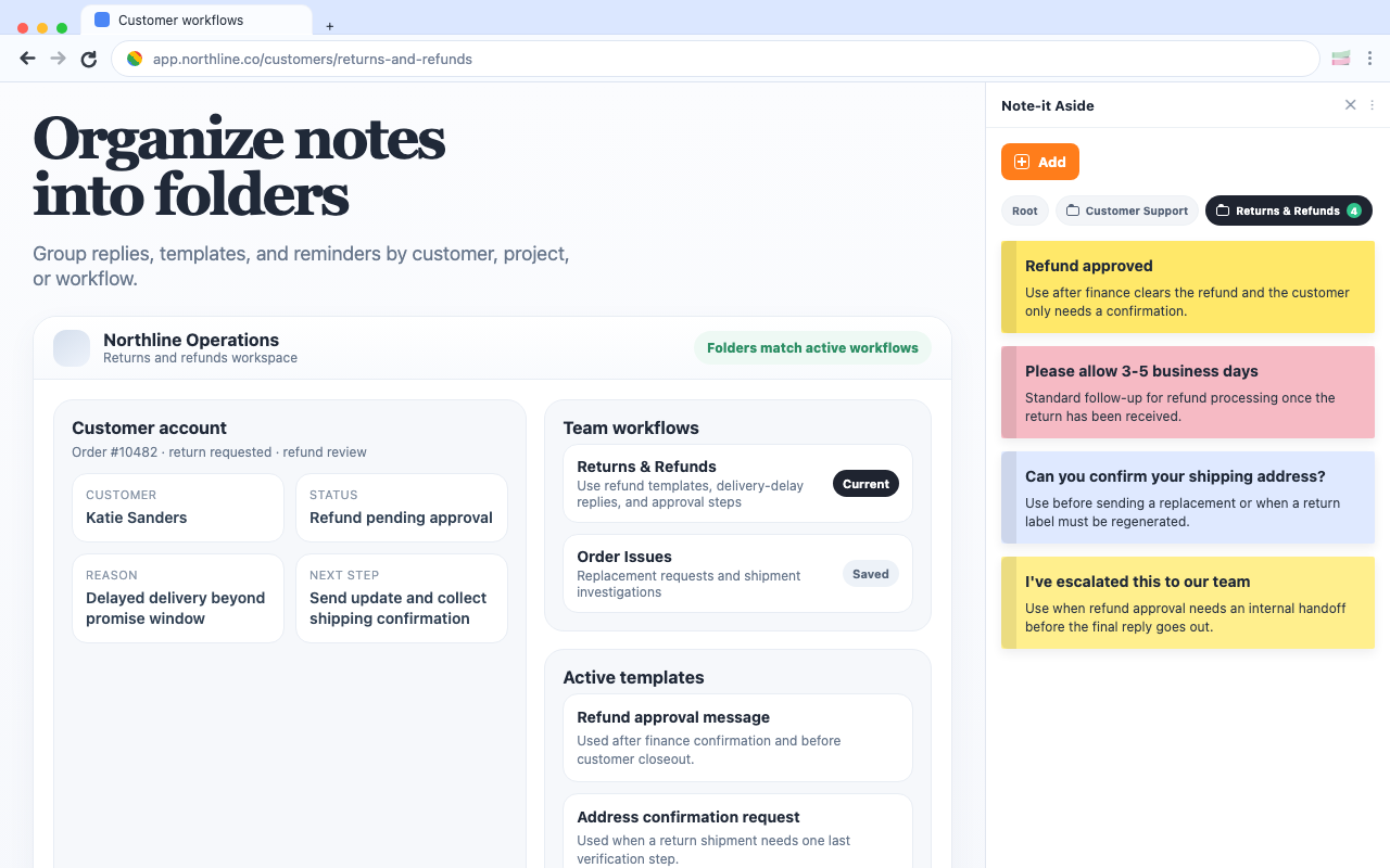 Organize notes into folders