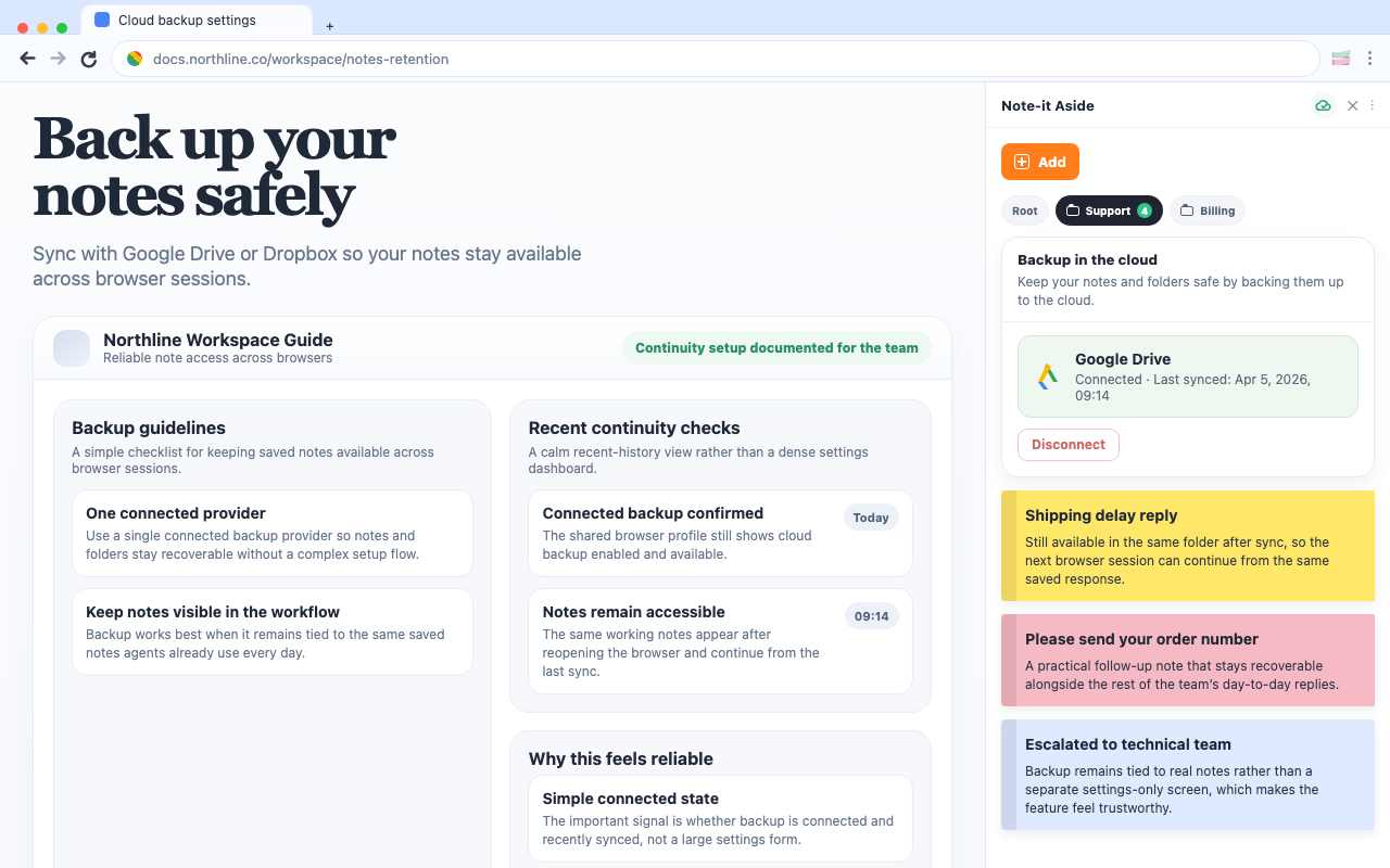 Back up your notes safely
