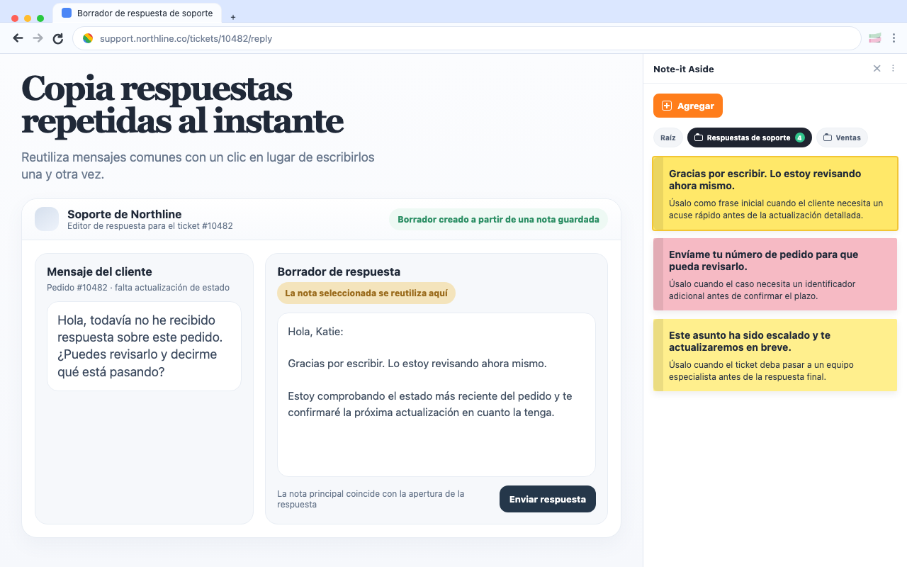 Copia respuestas repetidas al instante