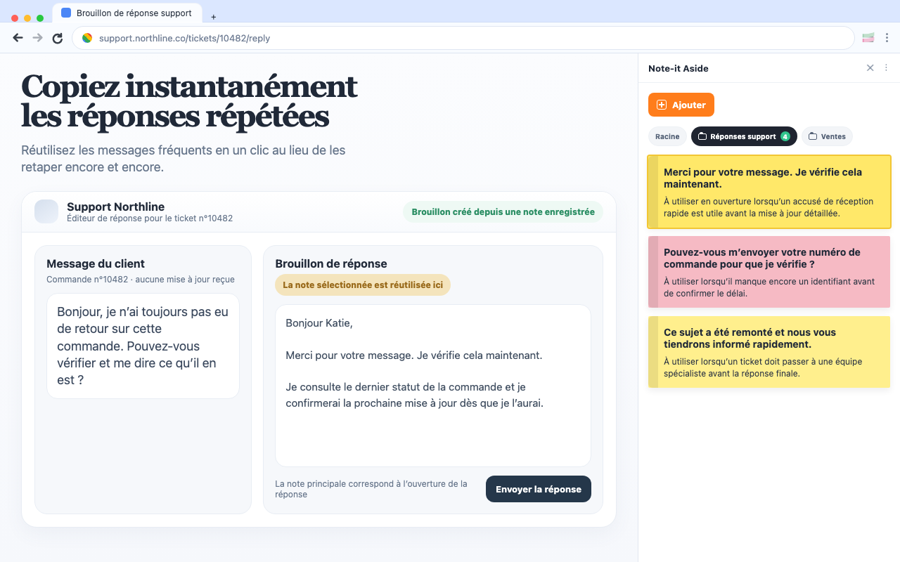 Copiez instantanément les réponses répétées